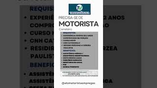 VAGAS PARA MOTORISTA CARRETEIRO