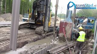 uitgraven  fundering Maten Tunnel in Assen