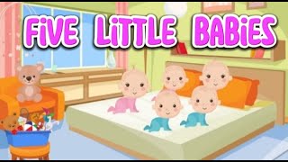 Five little babies jumping on a bed | nursery rhymes | kids poems station