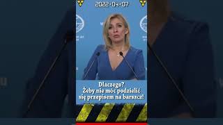 Maria Zakharova BARSZCZ ! Napisy PL Pijana? Rzecznik RUS MSZ Barszcz przykładem ukraińskiego nazizmu