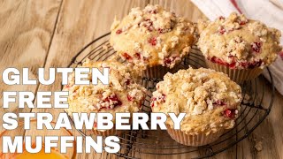 Perfect Gluten Free Strawberry Muffins | Made with Fresh Strawberries