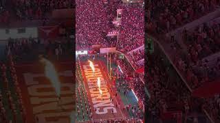 Texas longhorns players running onto the field against Texas Tech!  #texastech #patrickmahomes