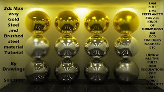 3Ds Max Vray Material Tutorial | Autodesk 3Ds max Vray Chrome  Gold and Steel Material Tutorial