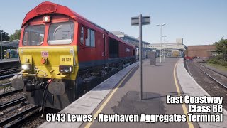 TSW ECW 6Y43 Lewes - Newhaven Aggregates Terminal Class 66