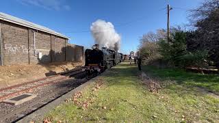 Double Header Steam Train leaving Ballarat June 2023