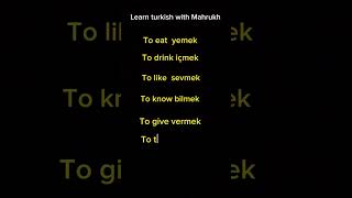 6 most common Turkish verbs ! #turkish #turkishgrammar #turkishlessons #learn