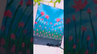 easy canvas painting/ mini canvas painting ideas #shorts  #shortvideo #painting #viral