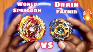 World Spriggan vs  Drain Fafnir Beyblade Battle | TakaraTomy vs Fake