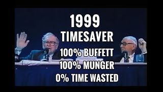 TIMESAVER EDIT - FULL Q&A Warren Buffett Charlie Munger 1999 Berkshire Hathaway Annual Meeting