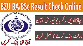 BZU BA BSc Result Check Online