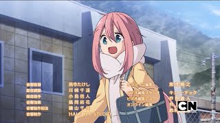 Ending de Yuru Camp en Toonami/Cartoon Network (con logo en pantalla)