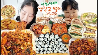 충무김밥 50개 싸먹은 날🦑 집밥 먹방 브이로그 | 마라샹궈 꿔바로우 지코바치킨 제육볶음+오이냉국 연어샌드위치 바지락수제비 베이글샌드위치 생크림 와플 누텔라 Mukbang VLOG