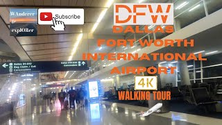 Dallas Fort Worth International Airport✈️  | 4K🚶🏽‍♂️ Walking Tour | Skylink Terminal B - D