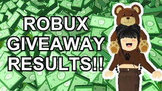 GIVEAWAY RESULTS!! (roblox) // ItsDina