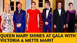 QUEEN MARY SHINES AT GALA WITH VICTORIA & METTE MARIT