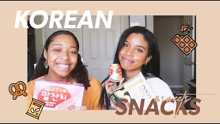 AMERICANS Try Korean Snacks & Sweets for the first time