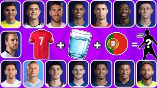 Guess the SONG, favorite DRINK, JERSEY Number and Flag of football player 👕🔊⚽ Ronaldo, Messi, Neymar