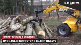 Infrastructure & Gardners | Hydraulic Curbstone Clamp HK0472 | SHERPA mini-loaders