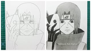 Cara Menggambar Uchiha Itachi Anbu [NARUTO] Drawing Anime Step By Step