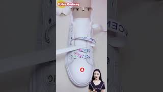 Easy ways of styling shoelaces design for ladies? Shoelacing Tie Tips #style #tips #shorts