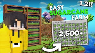 Minecraft: Easiest Automatic Sugarcane Farm 1.21| 600+ Per hour