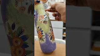 Decoupage on glass Bottle