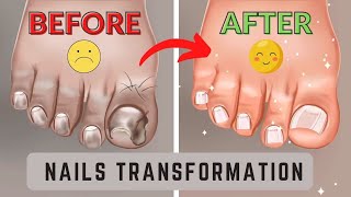 ASMR Nails Transformation Ingrown toenail removal treatment animation Nails Transformation