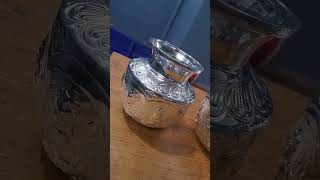 Silver Chombu designs | Silver items making | silver spinning work #shorts #silver #silverprice