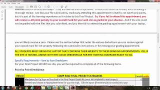 COMP 5062 Dec 13 & 15 Lecture - Final Project Rubric Review