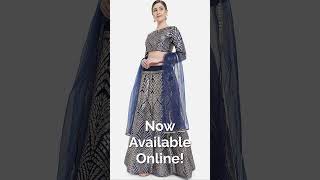 Navy Blue Gold Woven Design Ready to Wear Lehenga Unstitched Choli #dupatta #lehenga #blouse #design