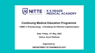 CME on "CBME in Pharmacology - A Roadmap for Effective Implementation"