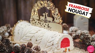 Recette de bûche de Noël glacée framboise nougat