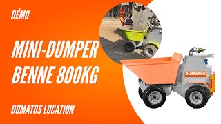 Mini-dumper 800kg compact, robuste et polyvalent pour vos chantiers - Dumatos Location