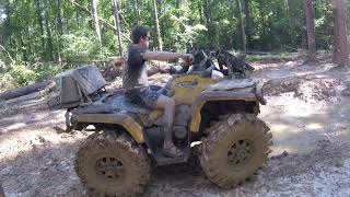 Outlander 1000 and Grizzly 550 FULL SENDS IN MUD - Stuck Fest!!!