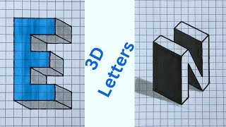 How to draw easy 3d letter designs #letterart #satisfying