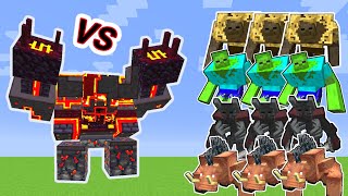 Netherite Monstrosity Vs. 3 Mutant Monsters in Minecraft | 3vs1