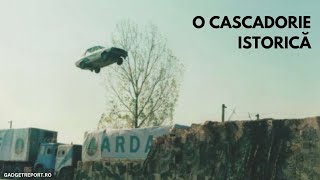 Povestea unei cascadorii istorice. O Dacia a zburat 63 de metri