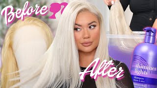 💕 BEST Barbie White Platinum Blonde On 613 wig ✨💅🏻 | *best drugstore shampoo* | Raregen