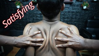 Indian ASMR Head & Back Massage By Strong Wrist Barber | Indian barber Doing Satisfying Head Massage