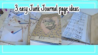 3 easy junk journal page ideas // base pages