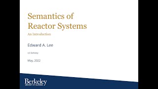 Module 10a: Reactor Semantics: Partial Orders Approach