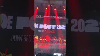 Moment Roddy Rich introduce Tiwa Savage on stage at the fly time music  festival in Lagos