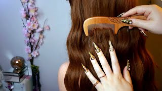 ASMR Hair & Back Soft Tracing, Brushing ✨ Whispering