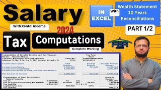 Computations of Tax on Salary in Excel, Salary Taxation in Excel | Tax rates 2023-24 | Tax Year 2024