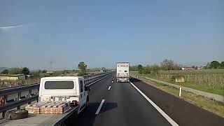 Cab Truck View/ A21 highway ITALY. 24/04/2021