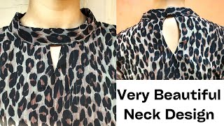 Stylish Collar Neck Kurti बनाना सीखें|Back Open Collar Neck Design Cutting & Stitching|Collar Neck