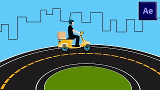 Simple 2D Bike Rider Animation on a Road in After Effects  Step by Step Tutorial