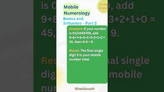 Mobile Numerology | Basics and Number Influence | Part 2 | WhatAboutIT