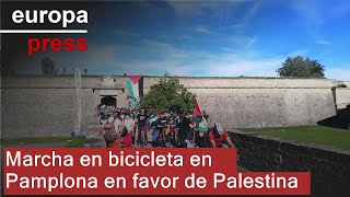 Marcha en bicicleta en Pamplona en favor de Palestina