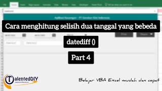 Cara menghitung selisih 2 tanggal yang berbeda - Datediff Part 4